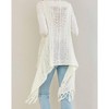 Women's Crochet Fringed Light Cardigan - entro - 2 of 4