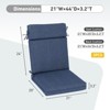 Aoodor Outdoor High Back Dining Chair Cushion Set, Water Proof & Stain Resistant, Polyester Fabric Cover with Ties and Zipper, Set of 2 - 3 of 4