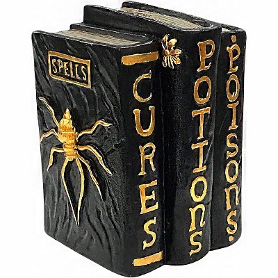 4E's Novelty Resin Spellbook Prop - 5” Hocus Pocus Book of Spells for Centerpiece Halloween Table Decor, Small Hocus Pocus Spell Book for Mantle