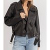 Women's LEATHER BUCKLE JACKET - OLIVACEOUS - 4 of 4