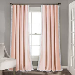 108"x54" Rosalie Rod Pocket Light Filtering Window Curtain Panels Blush Pink - Lush Décor