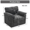 Vynxaria 33" Oversized Swivel Corduroy Lounge Chair Plush Cushioned, 38.55"L×35.43"W×36.22"H, Hardwood/Metal Frame, Versatile Design for Small Spaces - 4 of 4