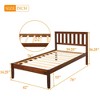 Wood Twin Size Platform Bed Frame with Headboard and Footboard for Kids Boys Girls Teens Adults, Walnut - 3 of 4