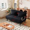 NicBex Velvet Convertible Sofa Bed, Tri-Fold Sleeper Sofa with Adjustable Backrest & Pillow, Leisure Chaise Lounge Couch for Living Room,Loveseat Sofa - 3 of 4