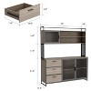 FUFU&GAGA 59"W Kitchen Wooden Buffet Cabinet with Metal Mesh Doors Cookware Shelf Kitchen Worktop - 2 of 4