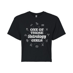 Women's - Instant Message - One Of Those Astrology Girls Cropped Graphic T-Shirt - 1 of 4