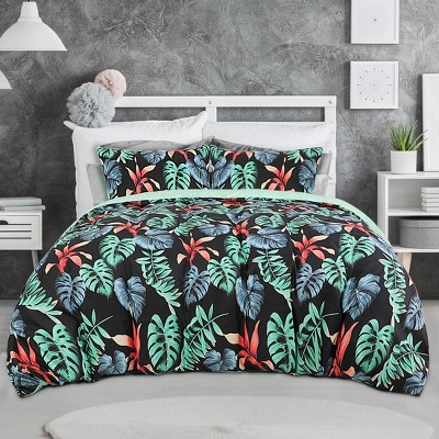 3 Pcs Polyester Tropical Rainforest Plant Lightweight Bedding Sets Full Multicolor - PiccoCasa