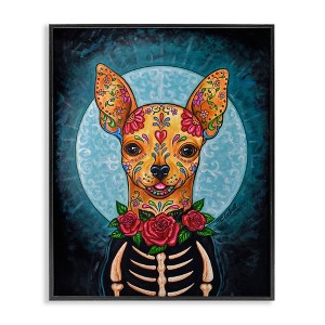 Stupell Industries Day of Dead Chihuahua Black Framed Giclee Art - 1 of 4