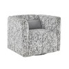 Jacquard Fabric Upholstery Plywood Modern Swivel Accent Chair with Foam Padding, Attached Cushions, 360-Degree Swivel and Lumbar Pillow - 3 of 4