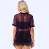 INSPIRE CHIC Women's Mesh Short Sleeve Cover Up See Through Sheer Tops - 4 of 4