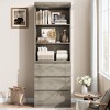 Bookcase with Drawers 70.27 Inches Tall Bookshelf Farmhouse Bookcases Wooden Deep Bookshelves Storage Cabinet Organizer - 3 of 4