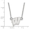 Black Bow Jewelry 10k White Gold Wisconsin Badgers NCAA Necklace 18 Inch - 2 of 4