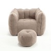 CAVINAS Square Lazy Sofa Bean Bag Chair Couch with Upholstered Footrest for Living Room - 2 of 4