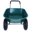 Vynxaria Dual-Wheel Home Garden Utility Wheelbarrow Cart, Built-in Stand, 300lbs Capacity, Green - 2 of 4