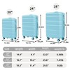 TUYOHW 20/24/28 Inch 3 PCs Carry on Suitcase Sets with Combination Lock,Carry on Luggage Sets with Spinner Wheels for Family Trips - 3 of 4