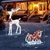 VINGLI Lighted Christmas Reindeer and Santa Sleigh Outdoor Decoration Deer Set, 4FT Large Reindeer Outdoor Decorations with 180 LED Lights,White - 3 of 4