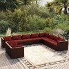 vidaXL Brown Poly Rattan Patio Lounge Set with Cushions – Weather-Resistant, Modular Design, Cushioned Comfort- Outdoor Relaxation Reinvented - 2 of 4