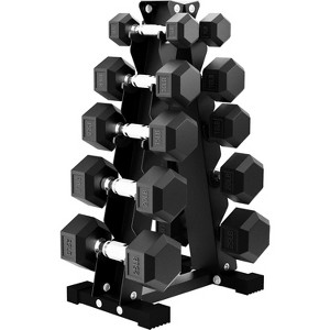 Hex Dumbbell Rack Stand Only, Rust-Resistant PVC Coated Dumbbell Storage Rack, with Non-Slip Base, for Strength Training Home Gym Dumbbell Rack - 1 of 4
