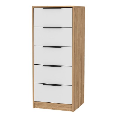 NicBex 5 Drawers Dresser for Bedroom,Modern Style Wooden Drawers with Black Handle,Dressers for Kids Room,Living Room,Entry and Hallway