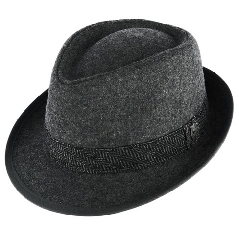 Men's Poly Wool Fedora - Goodfellow & Co™ Black L/xl : Target