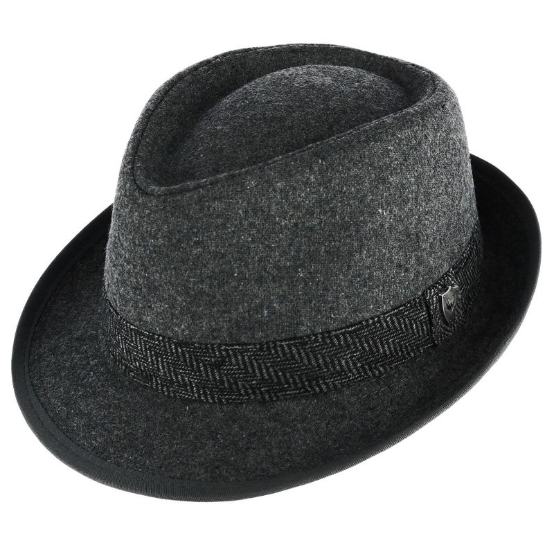 Ascentix Men's Wool Blend All Season Fedora Hat with Herringbone Band, 1 of 7