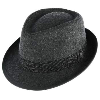Ascentix Men's Wool Blend All Season Fedora Hat with Herringbone Band