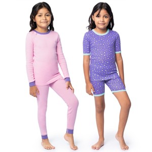 Fruit of the Loom Girl's Snug Fit 100% Cotton Pajama Sets, 4-Piece, Sizes - 1 of 4