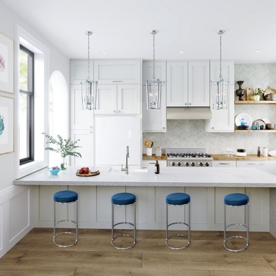 Elegant Modern Gold 5-Light Island Pendant, 25" Height