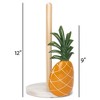 Elanze Designs Tropical Pineapple 12 inch Resin and Wood Paper Towel Holder - 2 of 4