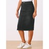 INSPIRE CHIC Women's Casual High Waist Stretchy Midi Jean Skirt - 4 of 4
