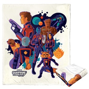 Marvel Guardians Of The Galaxy 3 Galactic Pop Art Silk Touch Throw Blanket 50x60 Inches - 1 of 3