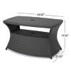 34" Wicker Outdoor Side Table with Storage Shelf and Umbrella Hole for Patio or Poolside Lounge-Cuddlewood - 4 of 4
