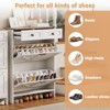 Coolmee Shoe Storage Cabinet, Narrow Shoe Racks with 2 Flip Drawers and 2 Drawers, Freestanding Shoe Organizer for Hallway, Foyer, Entryway - 3 of 4