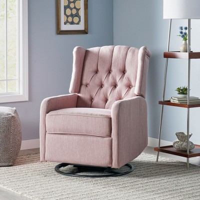 Fabric Manual Recliner Chair with 360-Degree Swivel