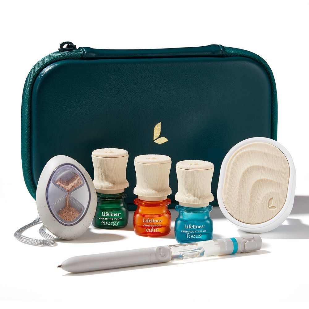 Sensory Essentials Travel Set - Lifelines: Portable Aromatherapy Diffusers, Spa Journal, No Battery Needed