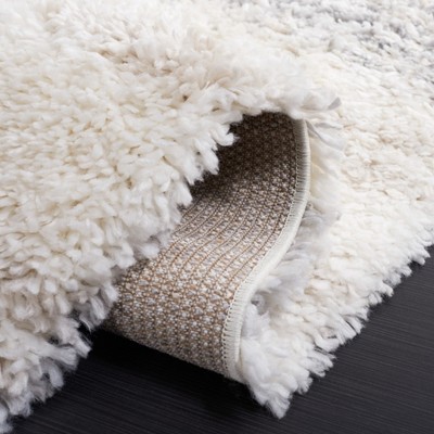 Fontana Ivory and Gray Shag 4' x 6' Synthetic Area Rug