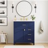 30-Inch Black Bathroom Vanity with Ceramic Sink and Ample Storage - Ideal Choice for Small Bathrooms Black - 3 of 4