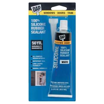 DAP White Silicone Rubber Door/Siding/ Window Sealant 2.8 oz