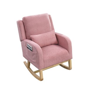 Rocking Chair Nursery, Upholstered Accent Rocker Glider Chair for Nursery, Rocker Chair with Armchair for Living Room, Bedroom and Playroom - 1 of 4