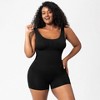 Whizmax Womens Yoga Romper Ribbed Athletic Jumpsuits One Piece Bodysuit Square Neck Tank Tops Exercise Unitard,L,Black - 4 of 4