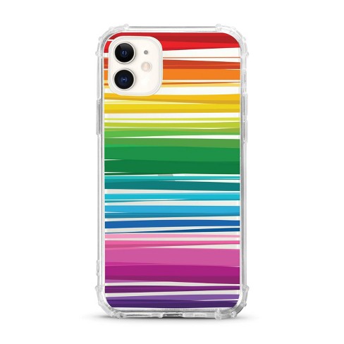 Otm Essentials Apple Iphone 11 Clear Case Rainbow Stripes Target