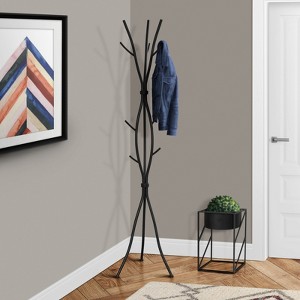 FONTIO Hall Trees, Coat Rack with 11 Hooks, Free Standing Hall Tree for Bedroom Entryway Living Room, Black, 18.5"*74"*18.5" - 1 of 4