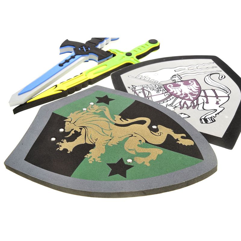 Insten 2 Pack Play Foam Swords And Shields for Kids, Pretend Warrior or Knight, 2 of 7