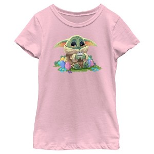 Girl's Star Wars: The Mandalorian Grogu Easter Egg Collector T-Shirt - 1 of 4