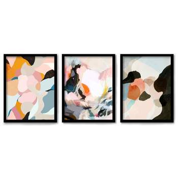 Americanflat Abstract (Set Of 3) Triptych Wall Art Peachy Paintings By Louise Robinson - Set Of 3 Framed Prints