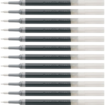 Pentel Gel Pen Refills f/EnerGel 0.5mm Needle Tip 12/BX BK Ink LRN5ABX