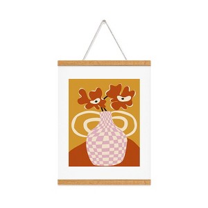 Miho Checkered retro flower pot Art Print and Hanger - Society6 - 1 of 2