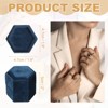 Unique Bargains Velvet Vintage Ring Display 2 Slot Hexagon Jewelry Storage Box - 2 of 4