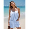 EXLURA Women's Summer Casual Sleeveless Striped Rompers Loose Spaghetti Strap Overalls 2025 Jumpsuits Vacation Beach Outfits - 3 of 4