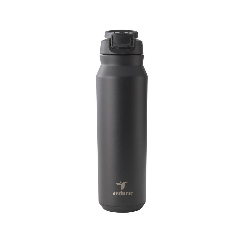 Reduce 32oz Hydrate Pro Vacuum Insulated Stainless Steel Water Bottle Black: Straw & Flip-Top Lid
